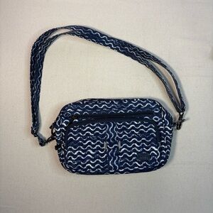 Lug Carousel Crossbody Convertible Bag Blue with Waves